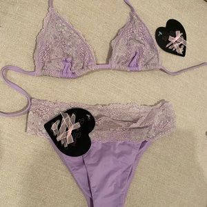 Lavender & Silver Beach Bunny Lady Lace Bikini